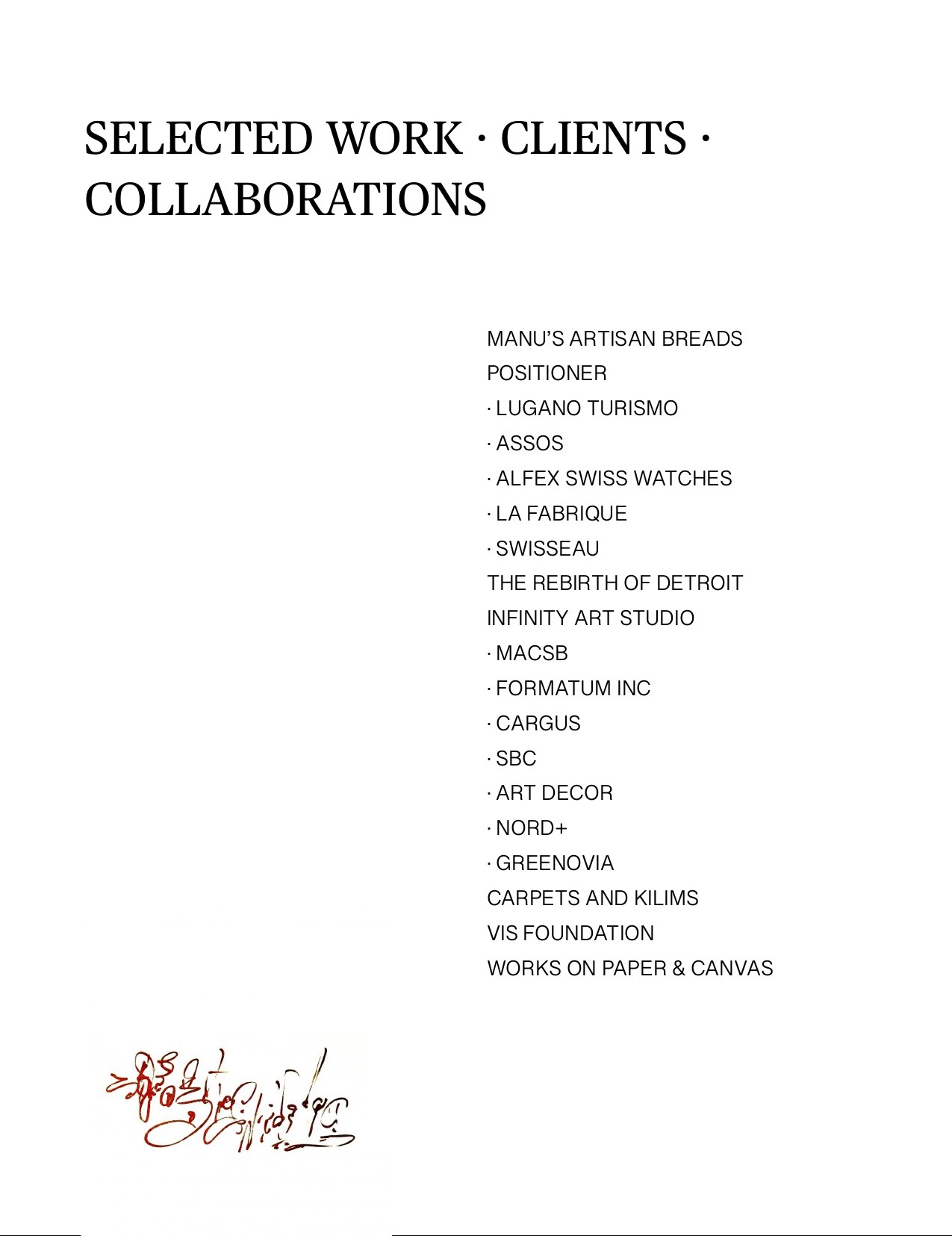 Selected Work & Projects — page 2